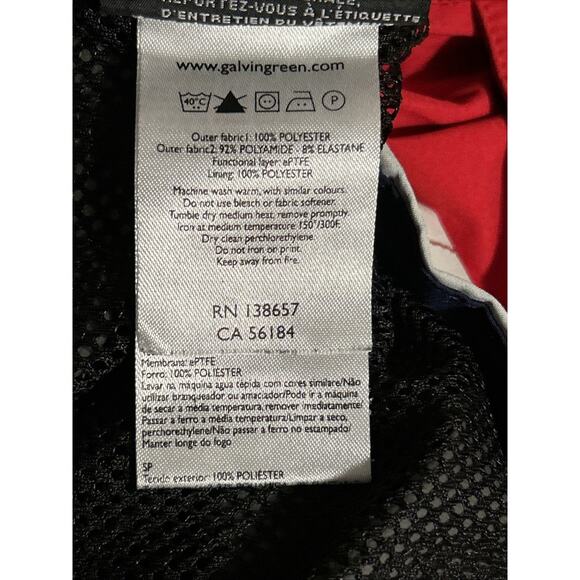 GALVIN GREEN GORE-TEX Men's XL Paclite Quarter Zip Pullover Red White Blue 1928 - Picture 14 of 16